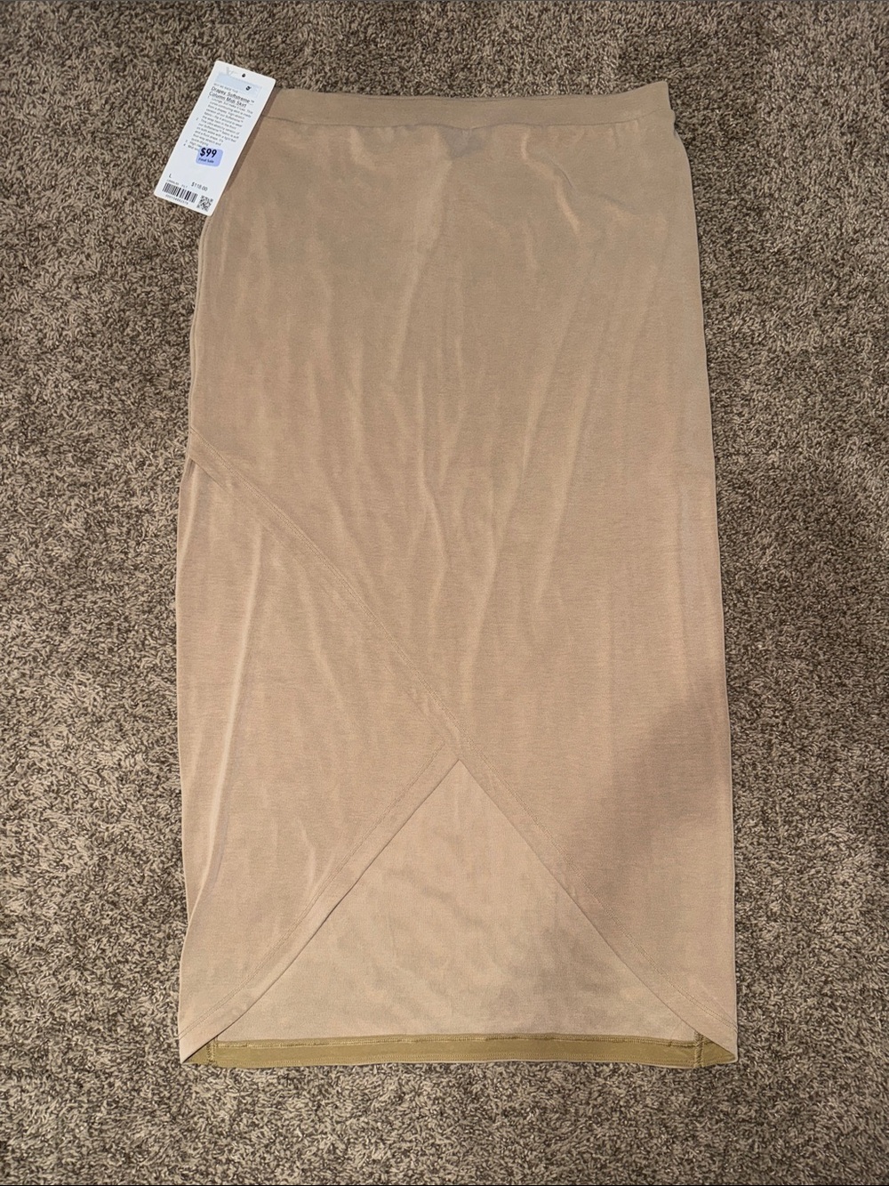lululemon Beige Midi Pencil Skirt NWT sz Large softstreme - Picture 4 of 5